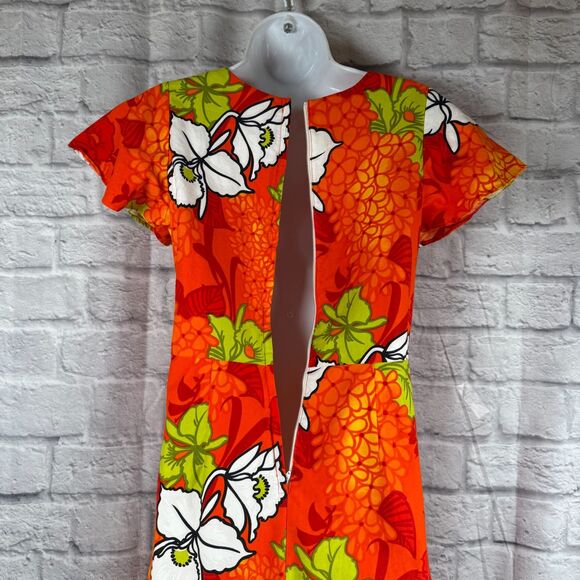 Vtg Momis Fashion Hawaiian Wedding Honeymoon Set Small Mens Shirt Matching Dress - Picture 16 of 16